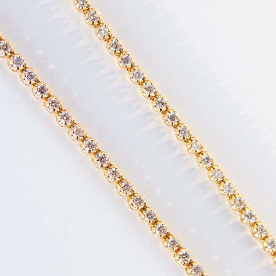 14K Solid Gold Diamond Tennis Choker