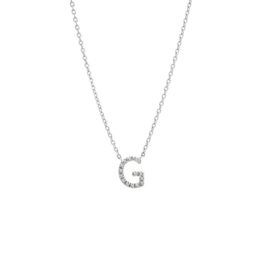 925 Sterling Silver Pave Diamonds Initial Neckalce