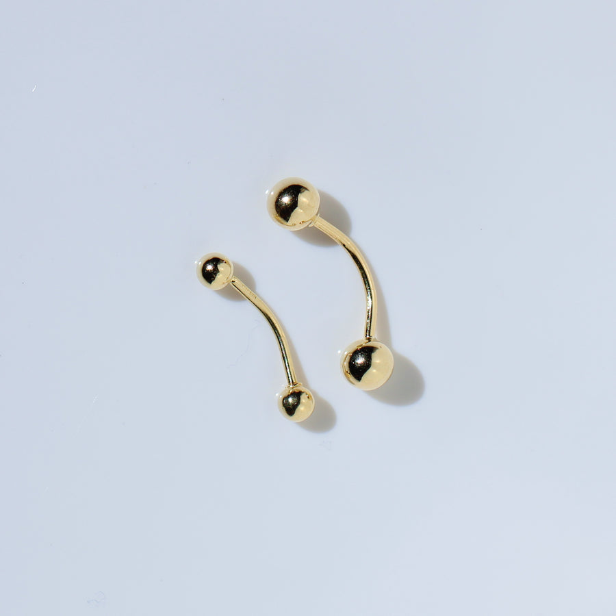 14K Solid Yellow Gold Balls Body Piercing