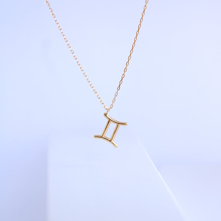 14K Solid Yellow Gold Zodiac Sign Necklace