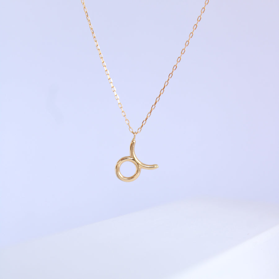 14K Solid Yellow Gold Zodiac Sign Necklace