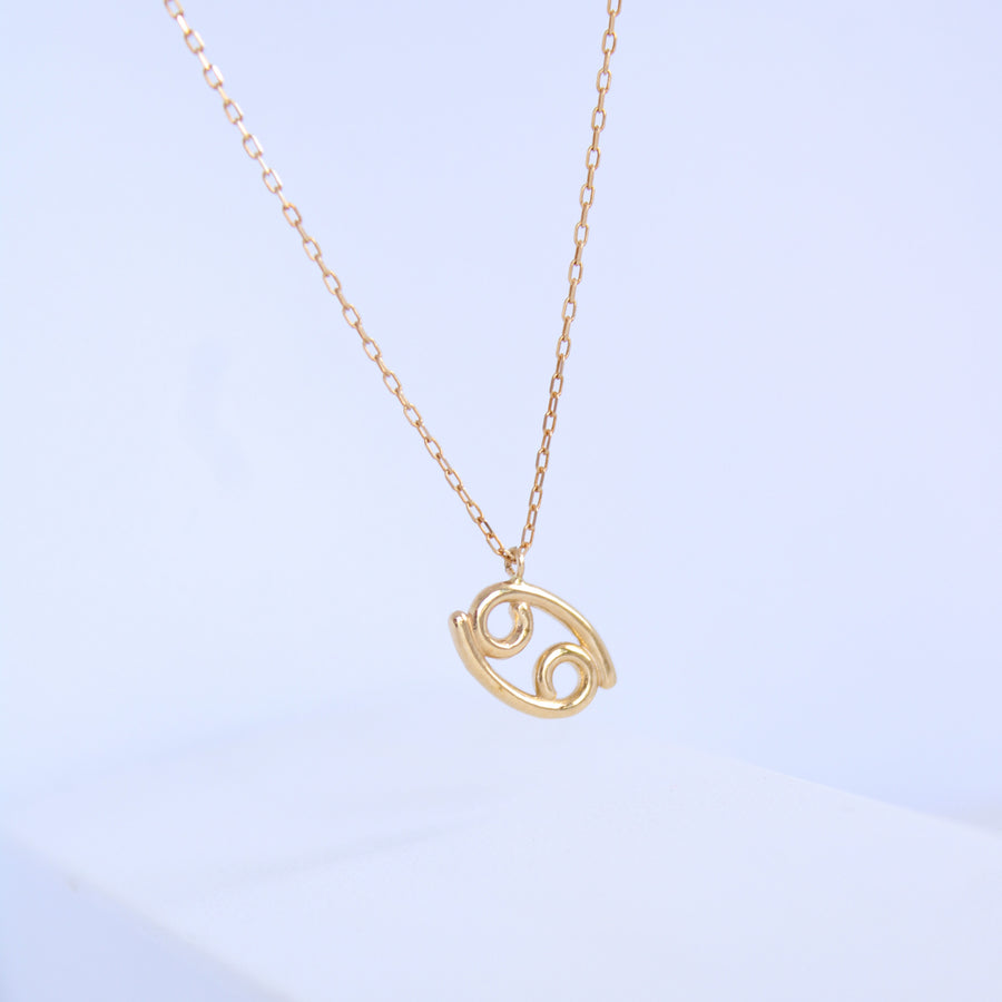 14K Solid Yellow Gold Zodiac Sign Necklace