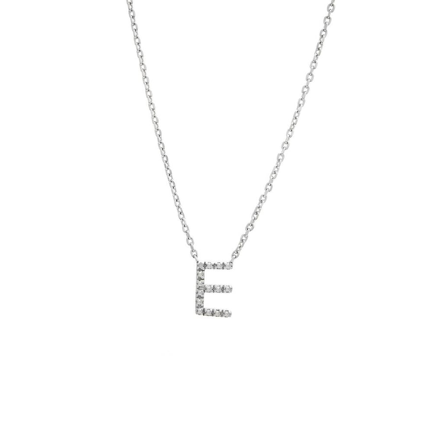 925 Sterling Silver Pave Diamonds Initial Neckalce