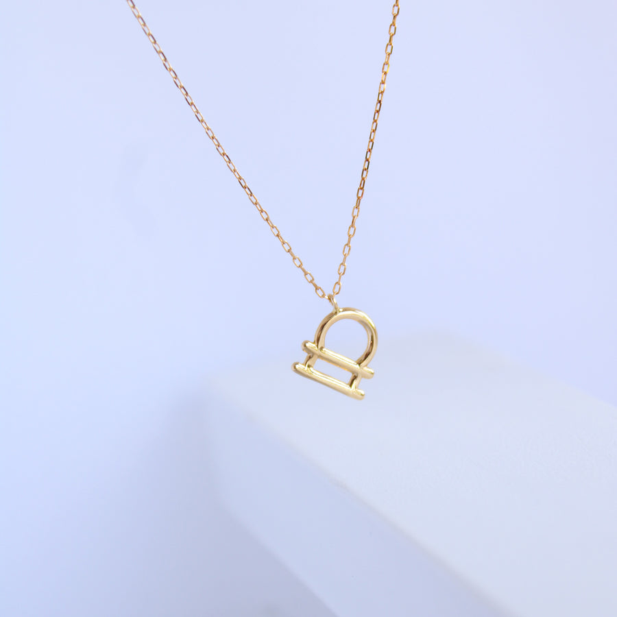 14K Solid Yellow Gold Zodiac Sign Necklace