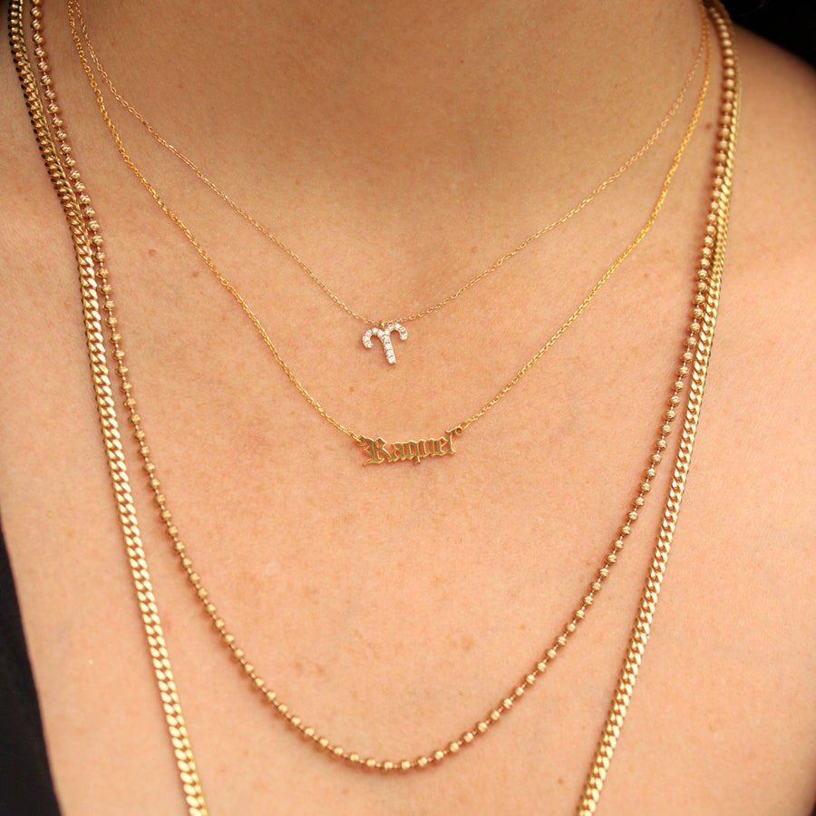 14K Solid Yellow Diamond Cut Toilet Chain